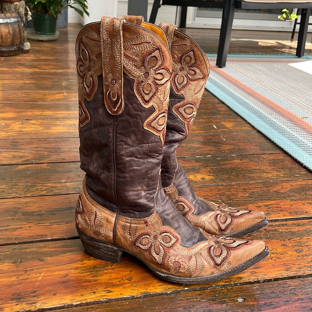 Old Gringo Boots Women 9 Western Viridiana Cowgirl Leather Embroidered Point Toe